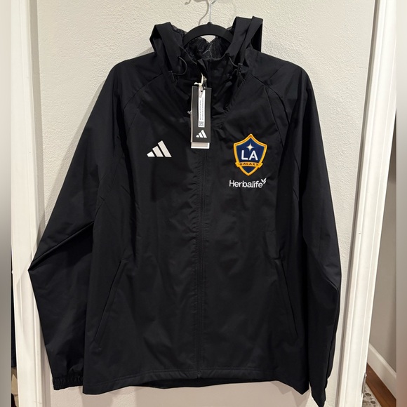 Adidas LA Galaxy Men's Tiro 23 All Weather Black Jacket Size XL NWT HK7656 $110